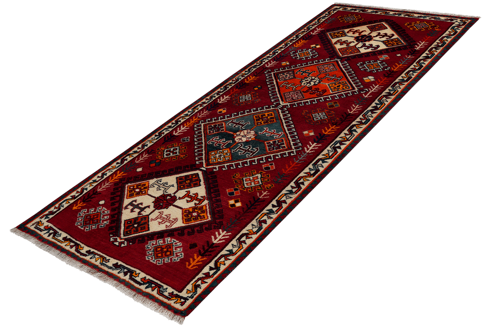 Gashgai — Hand-knotted, 73x190 cm, Red, 100% Virgin Wool | View 5