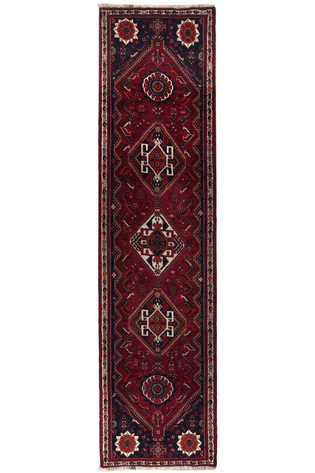Gashgai — Hand-knotted, 77x302 cm, Red, 100% Virgin Wool | Main view