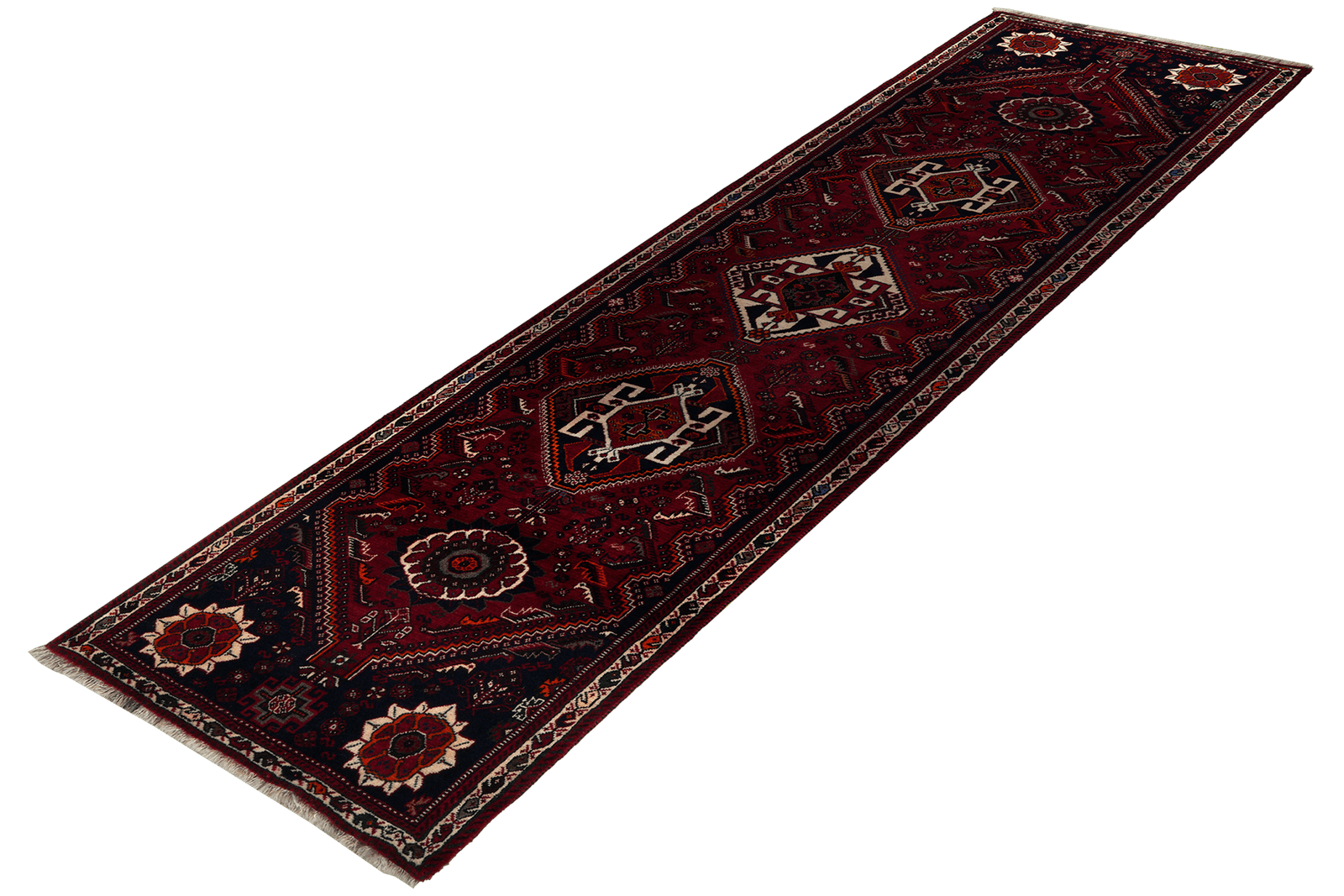 Gashgai — Hand-knotted, 77x302 cm, Red, 100% Virgin Wool | View 5