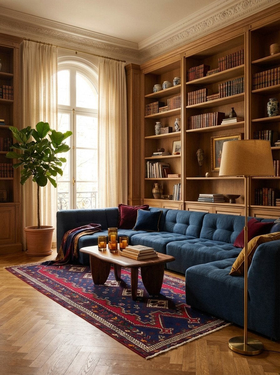 Afshar — Handgefertigt, 230x99 cm, Beige, 100% Virgin Wool | Back view