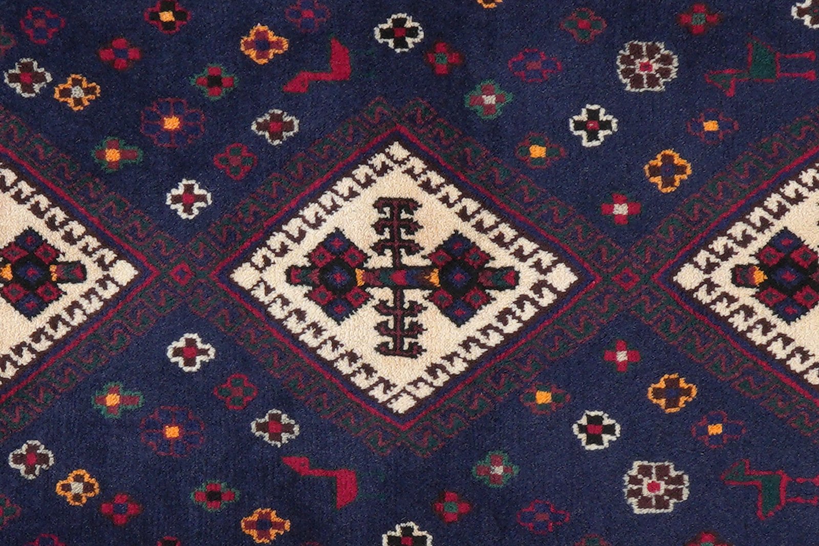 Afshar — Hand-knotted, 99x230 cm, Blue, 100% Virgin Wool | View 6