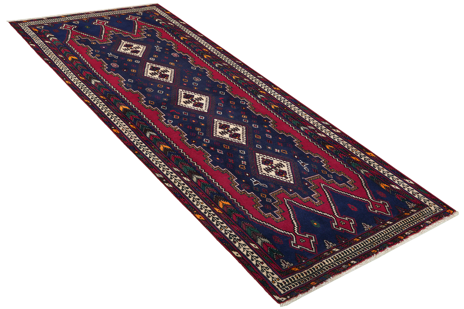 Afshar — Handgefertigt, 230x99 cm, Beige, 100% Virgin Wool | View 5