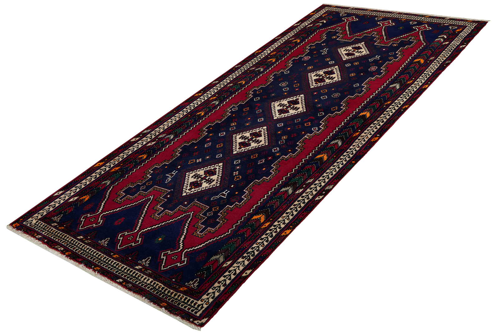Afshar — Handgefertigt, 230x99 cm, Beige, 100% Virgin Wool | View 6