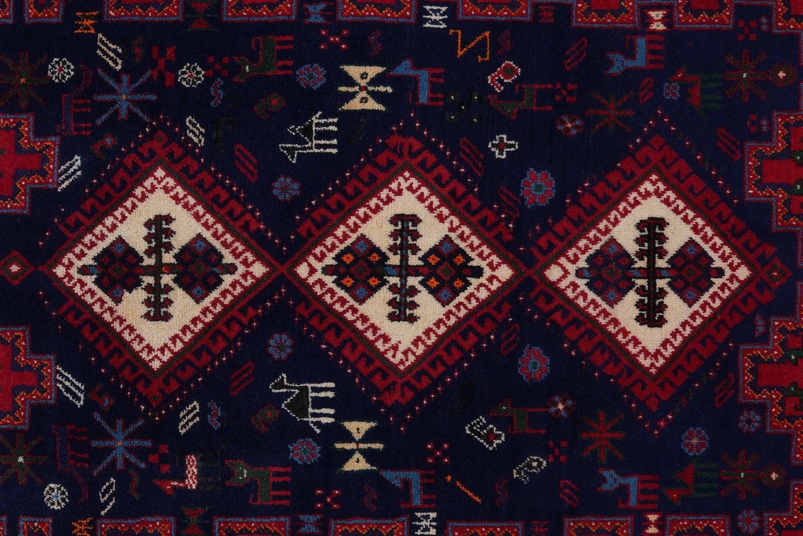 Afshar — Hand-knotted, 135x195 cm, Blue, 100% Virgin Wool | View 6