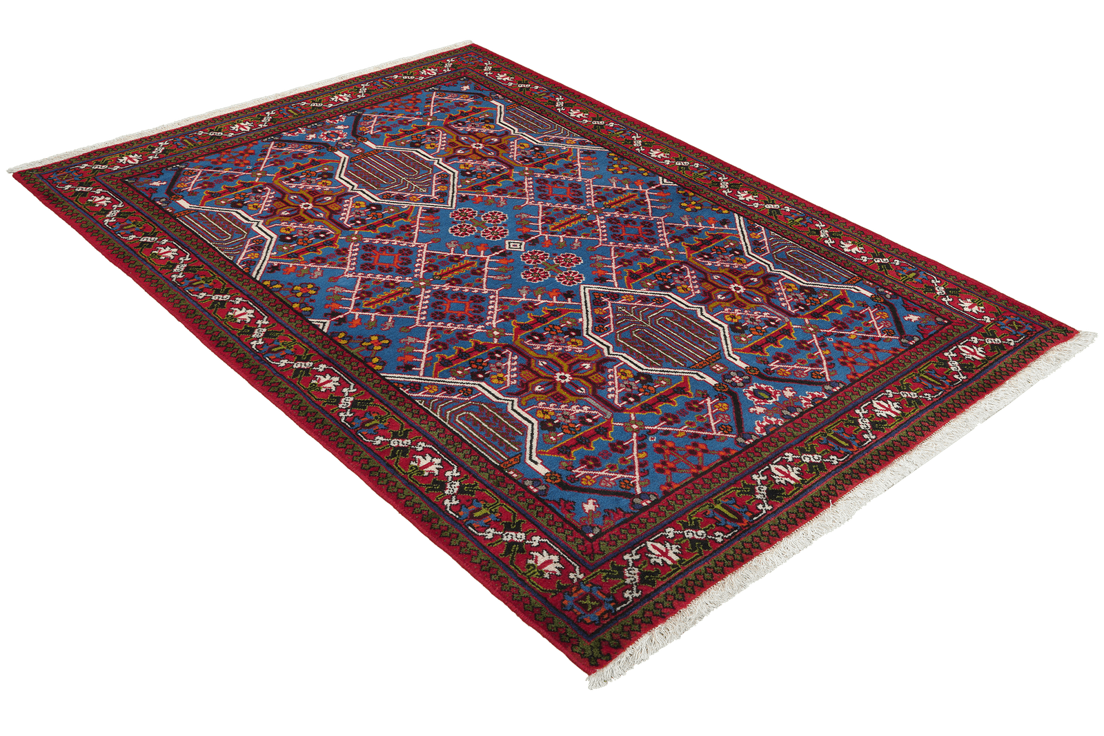 Meymeh — Hand-knotted, 110x158 cm, Blue, 100% Virgin Wool | View 4