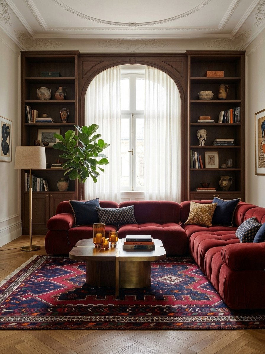 Afshar — Handgefertigt, 166x132 cm, Beige, 100% Virgin Wool | Back view