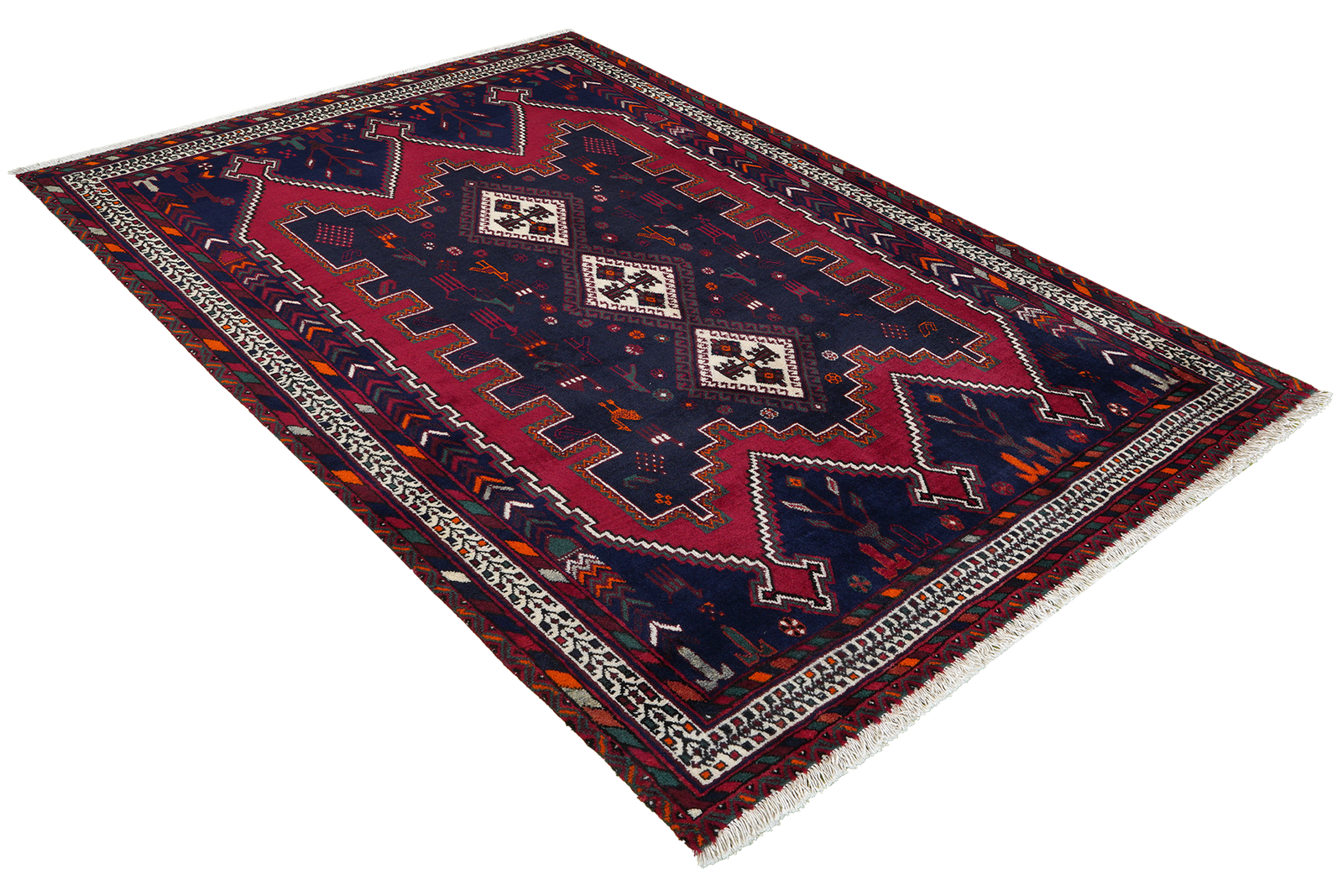 Afshar — Handgefertigt, 166x132 cm, Beige, 100% Virgin Wool | View 5
