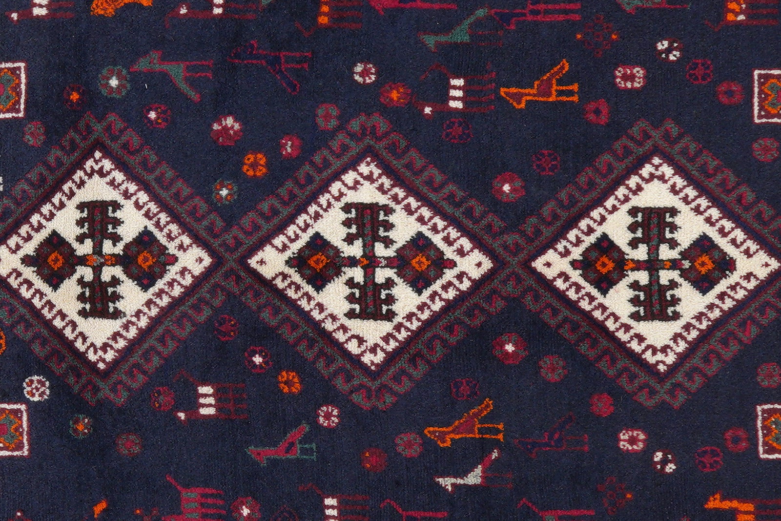 Afshar — Handgefertigt, 166x132 cm, Beige, 100% Virgin Wool | View 7