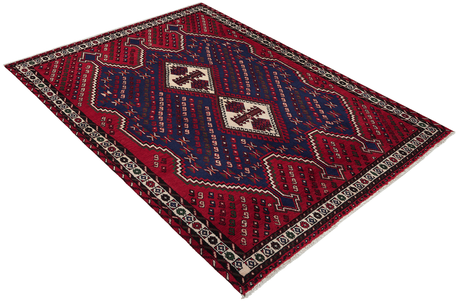 Afshar — Hand-knotted, 144x197 cm, Blue, 100% Virgin Wool | View 4
