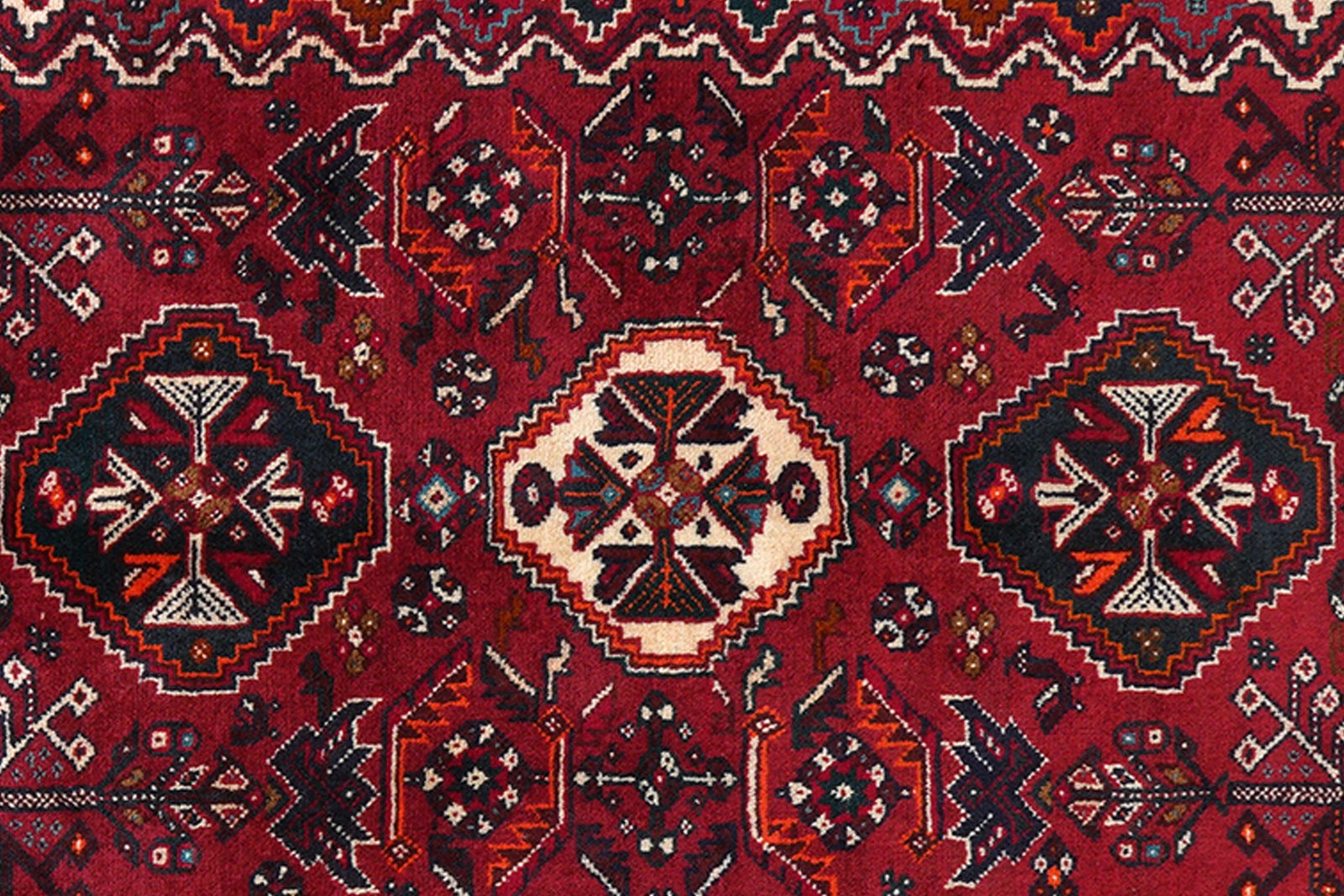 Gashgai — Hand-knotted, 81x281 cm, Red, 100% Virgin Wool | View 6