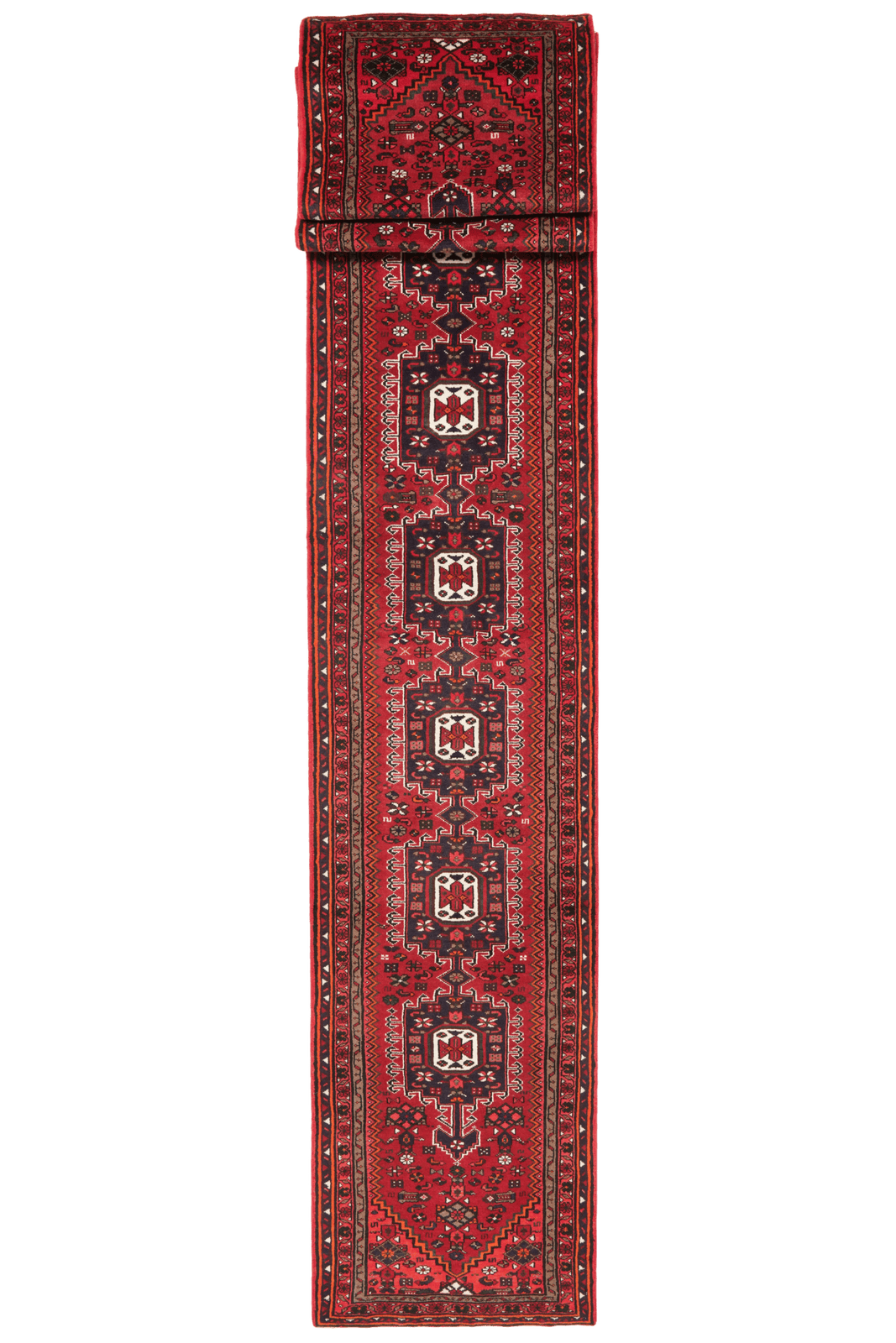 Khamseh — Hand-knotted, 80x579 cm, Red, 100% Virgin Wool | Main view