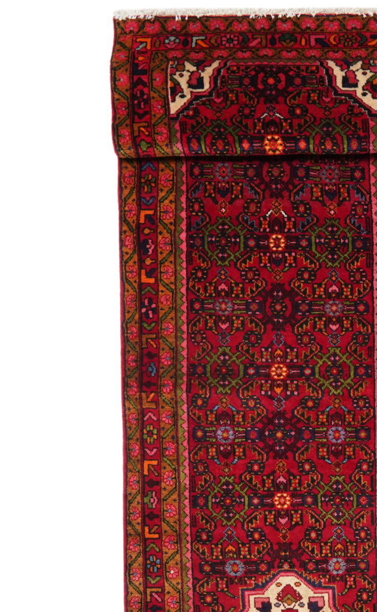 Hosseinabad — Handgefertigt, 434x92 cm, Rot, 100% Virgin Wool | View 4