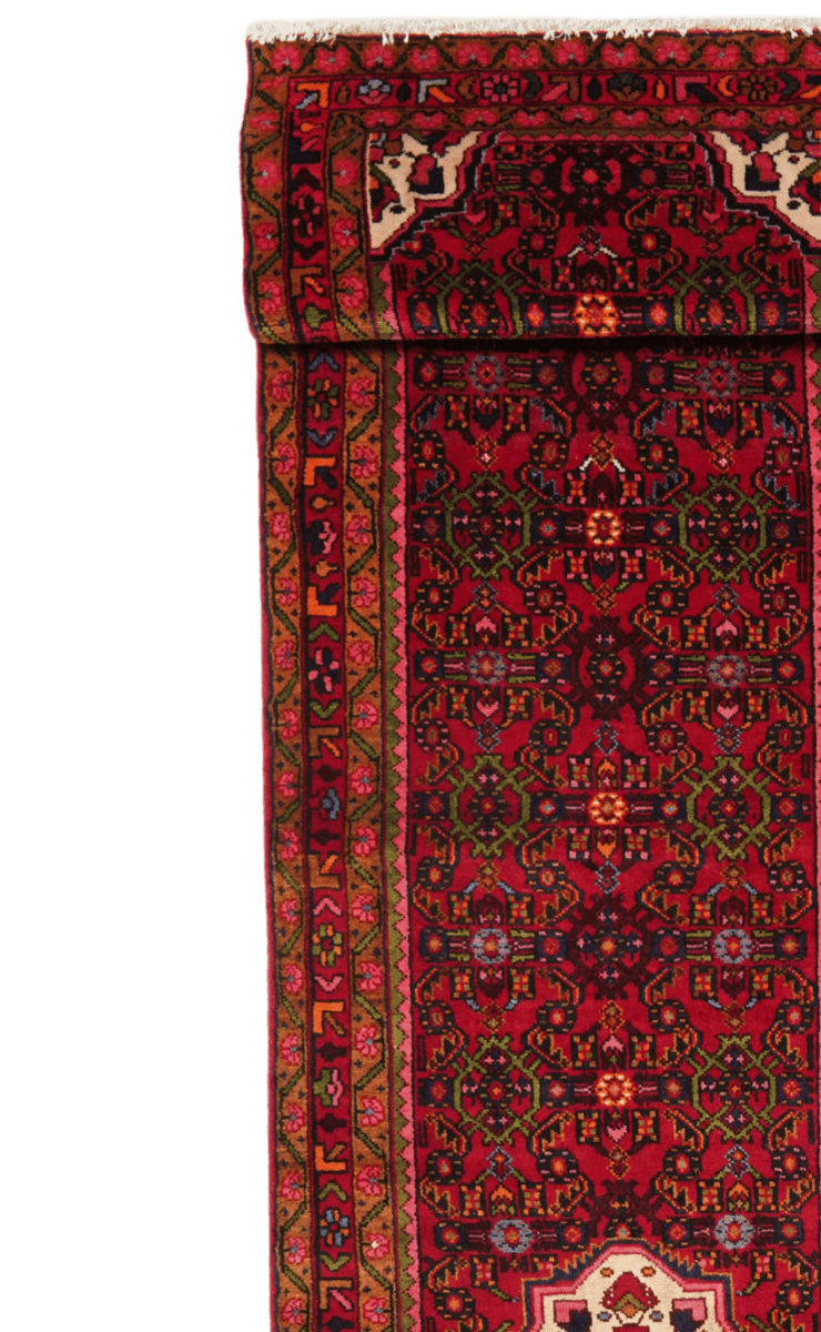 Hosseinabad — Hand-knotted, 92x434 cm, Red, 100% Virgin Wool | View 3