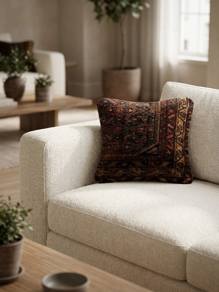 Kelim Coussin · Fait main – Multicolore, 40x40 cm, vue de détail