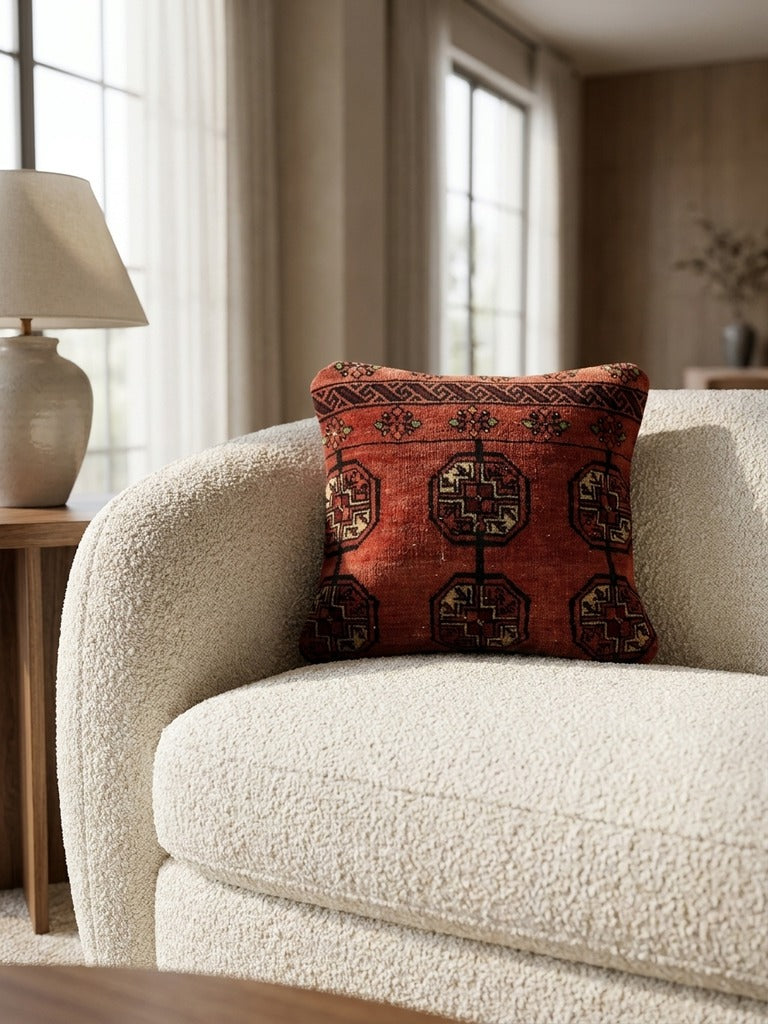 Kelim Cushion · Handcrafted – Multicolour, 40x40 cm, detail view