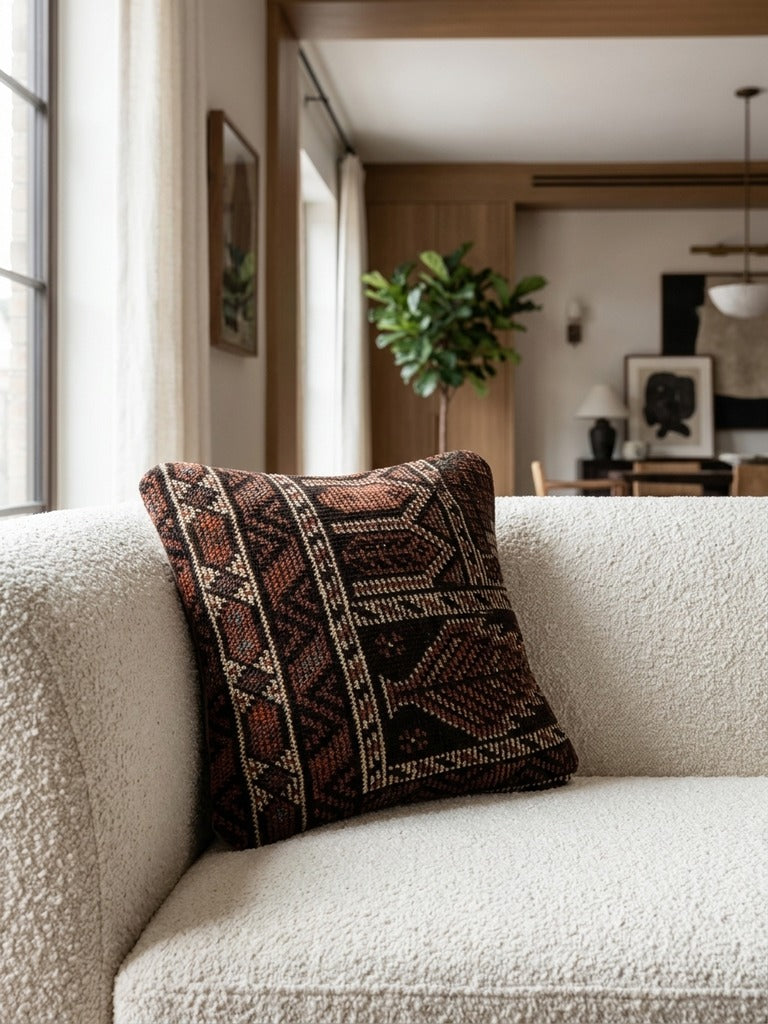 Kelim Coussin · Fait main – Multicolore, 40x40 cm, vue de détail