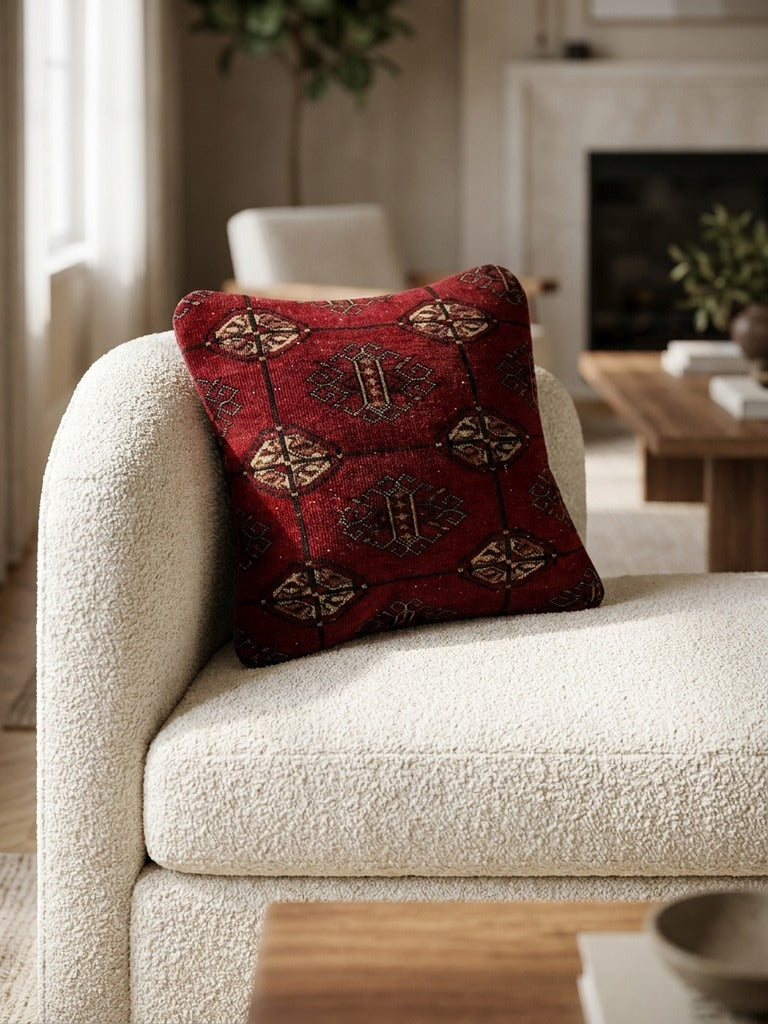 Kelim Cuscino · Fatto a mano – Multicolore, 40x40 cm, dettaglio