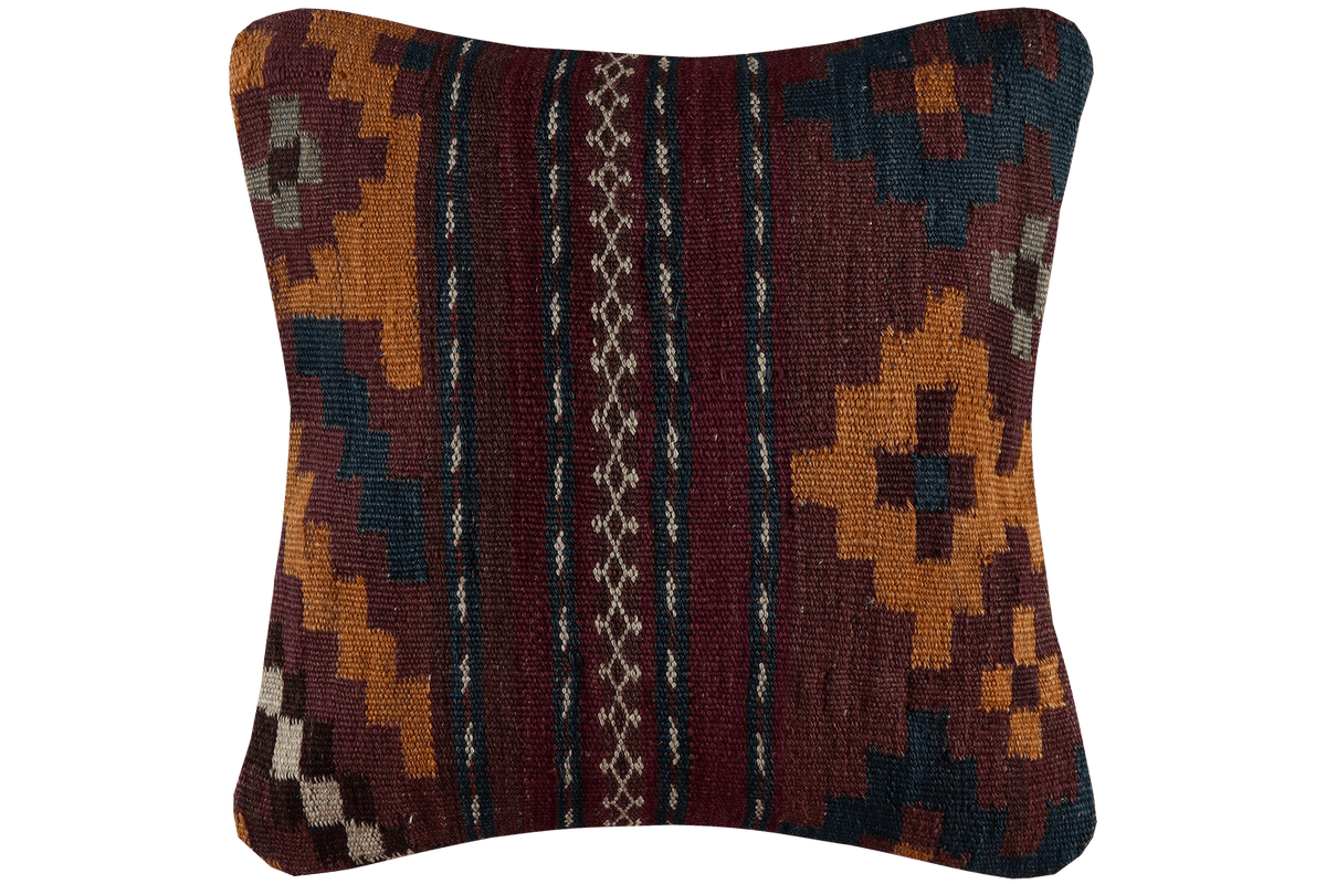 Kelim Coussin · Fait main – Multicolore, 40x40 cm