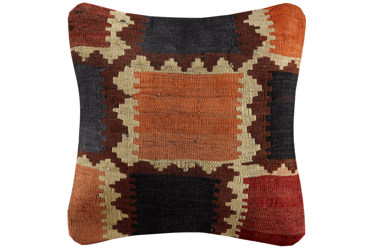 Kelim Coussin · Fait main – Multicolore, 40x40 cm