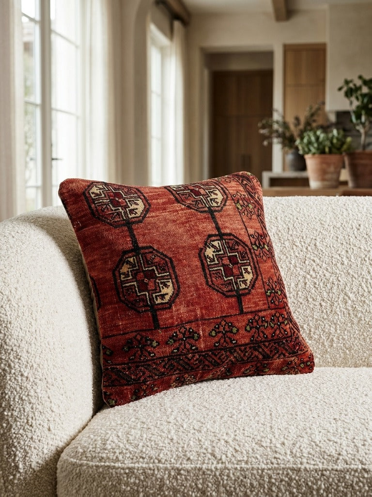 Kelim Cushion · Handcrafted – Multicolour, 40x40 cm, detail view