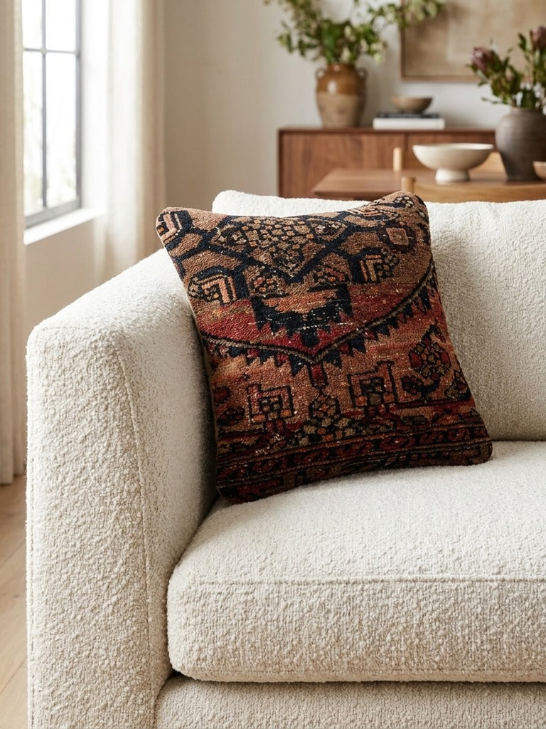 Kelim Coussin · Fait main – Multicolore, 40x40 cm, vue de détail