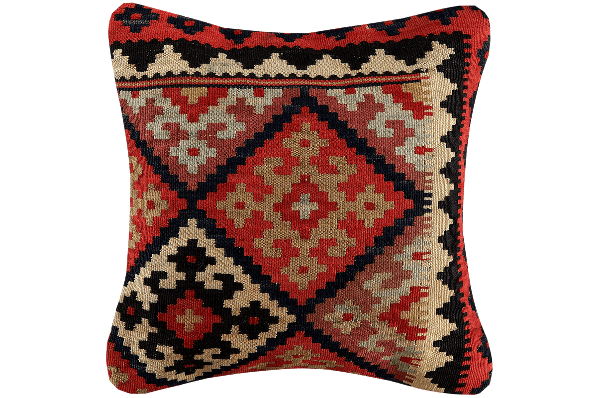 Kelim Coussin · Fait main – Multicolore, 40x40 cm
