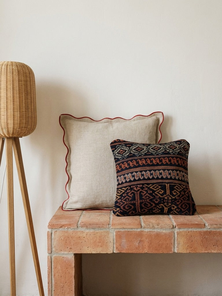 Kelim Cushion · Handcrafted – Multicolour, 40x40 cm, back