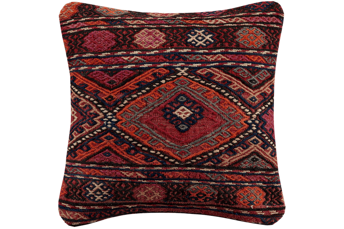 Kelim Coussin · Fait main – Multicolore, 40x40 cm
