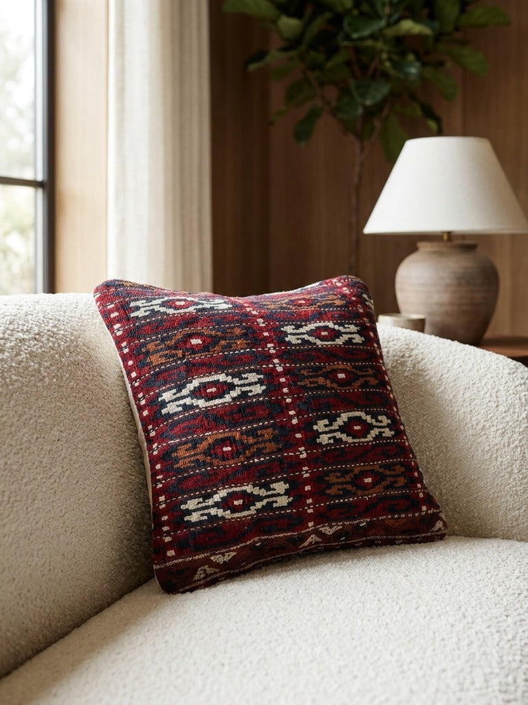 Kelim Coussin · Fait main – Multicolore, 40x40 cm, vue de détail