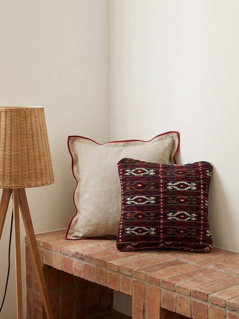 Kelim Coussin · Fait main – Multicolore, 40x40 cm, envers