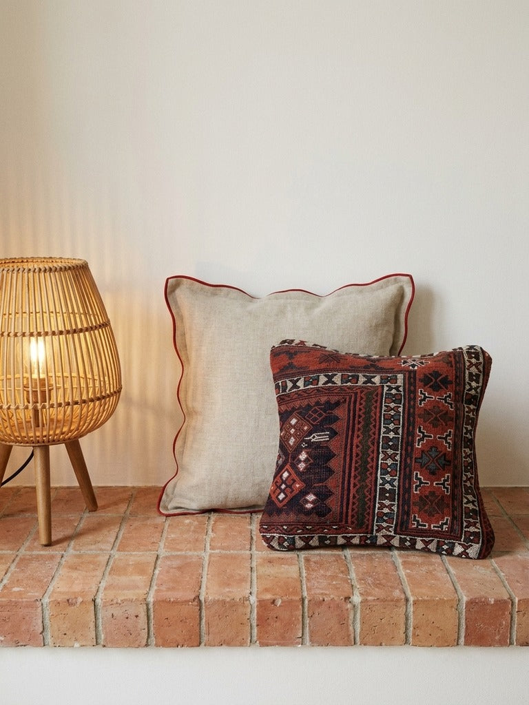 Kelim Coussin · Fait main – Multicolore, 40x40 cm, envers