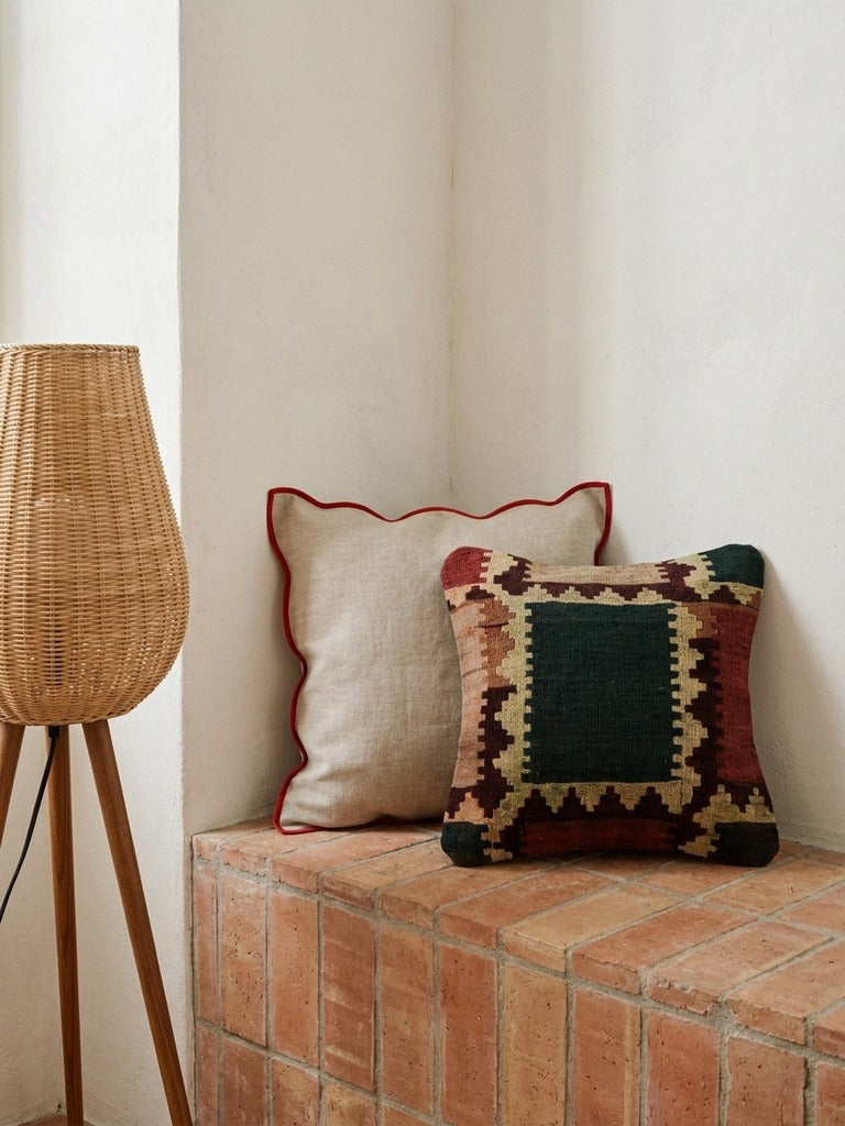 Kelim Cushion · Handcrafted – Multicolour, 40x40 cm, back