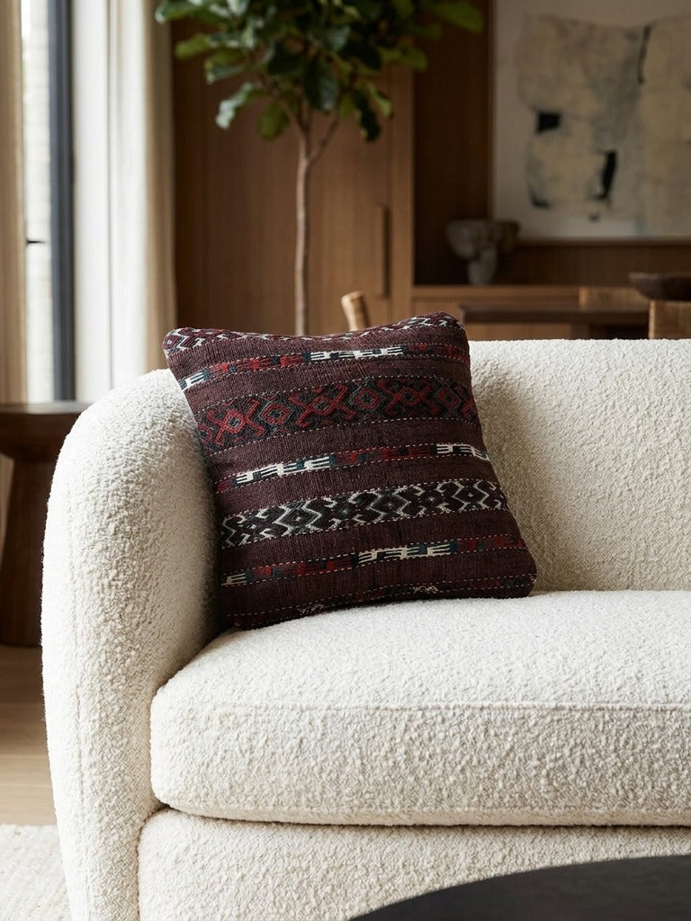 Kelim Cushion · Handcrafted – Multicolour, 40x40 cm, detail view