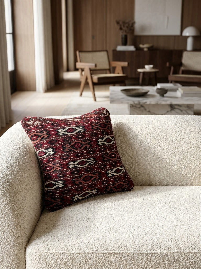 Kelim Cushion · Handcrafted – Multicolour, 40x40 cm, detail view