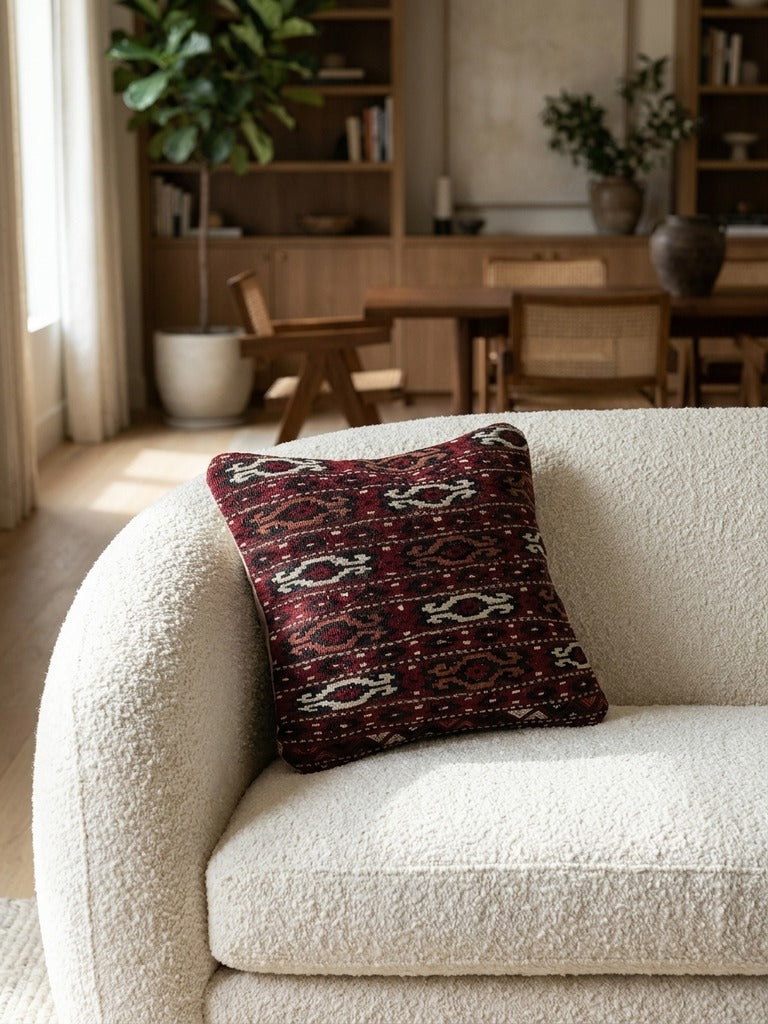 Kelim Coussin · Fait main – Multicolore, 40x40 cm, vue de détail