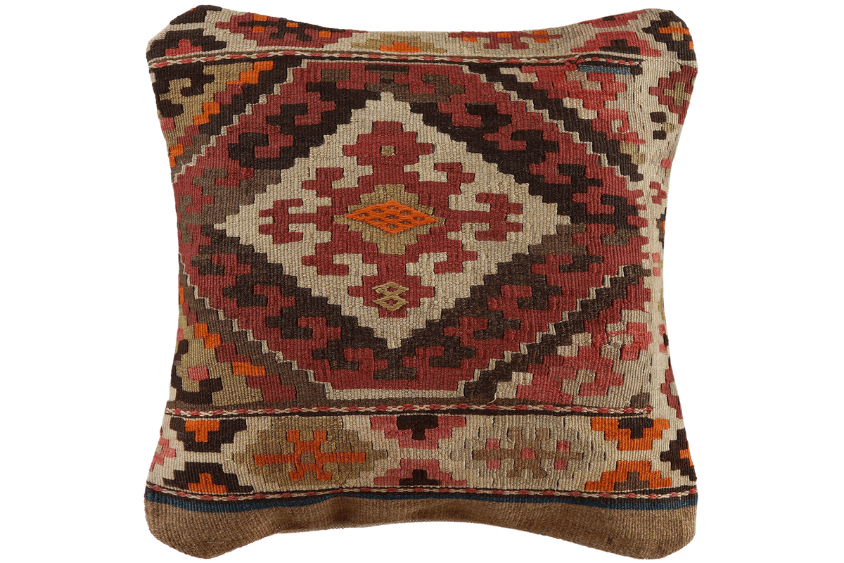 Kelim Coussin · Fait main – Multicolore, 40x40 cm