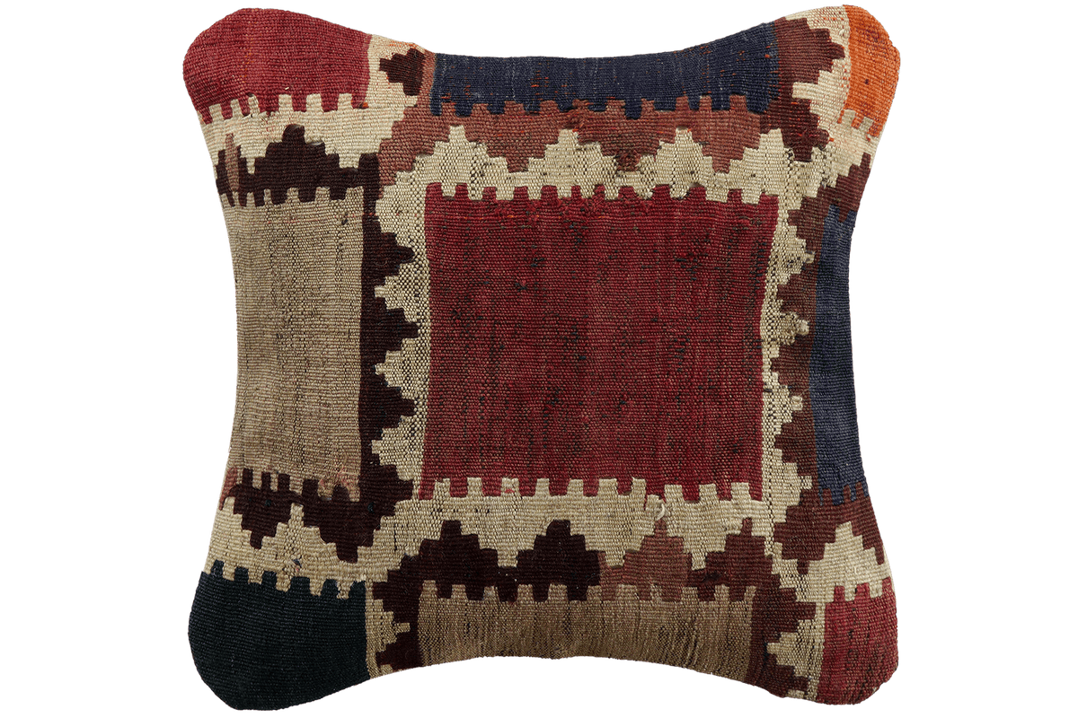 Kelim Coussin · Fait main – Multicolore, 40x40 cm