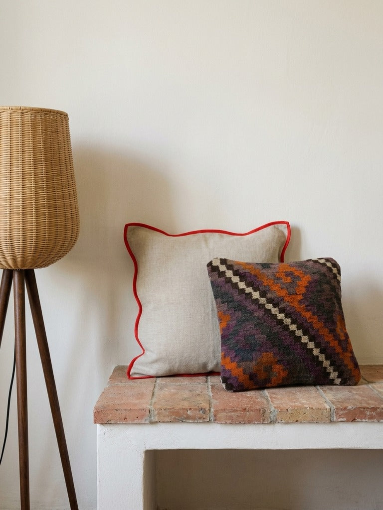 Kelim Cushion · Handcrafted – Multicolour, 40x40 cm, back
