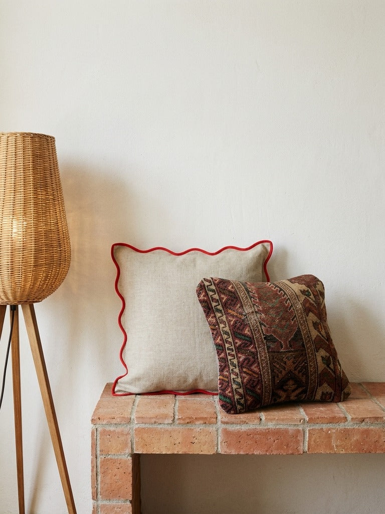 Kelim Cushion · Handcrafted – Multicolour, 40x40 cm, back