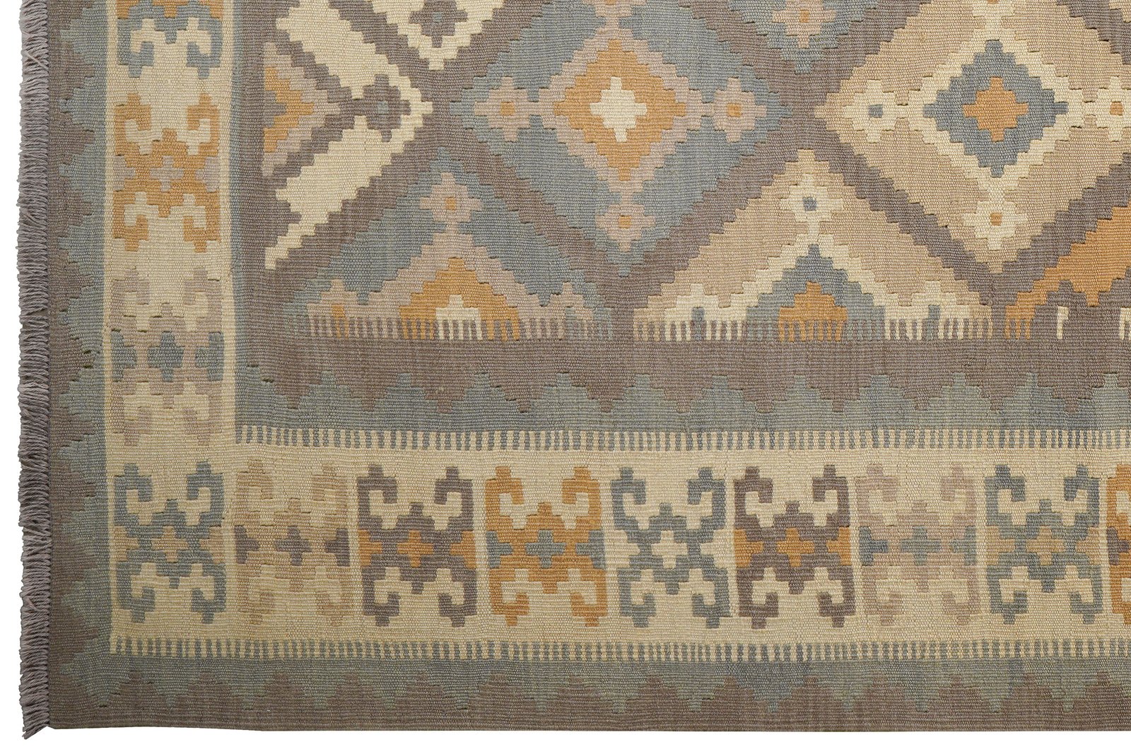 Kelim Gashgai — Handmade, 188x247 cm, Grey, 100% Virgin Wool | View 3