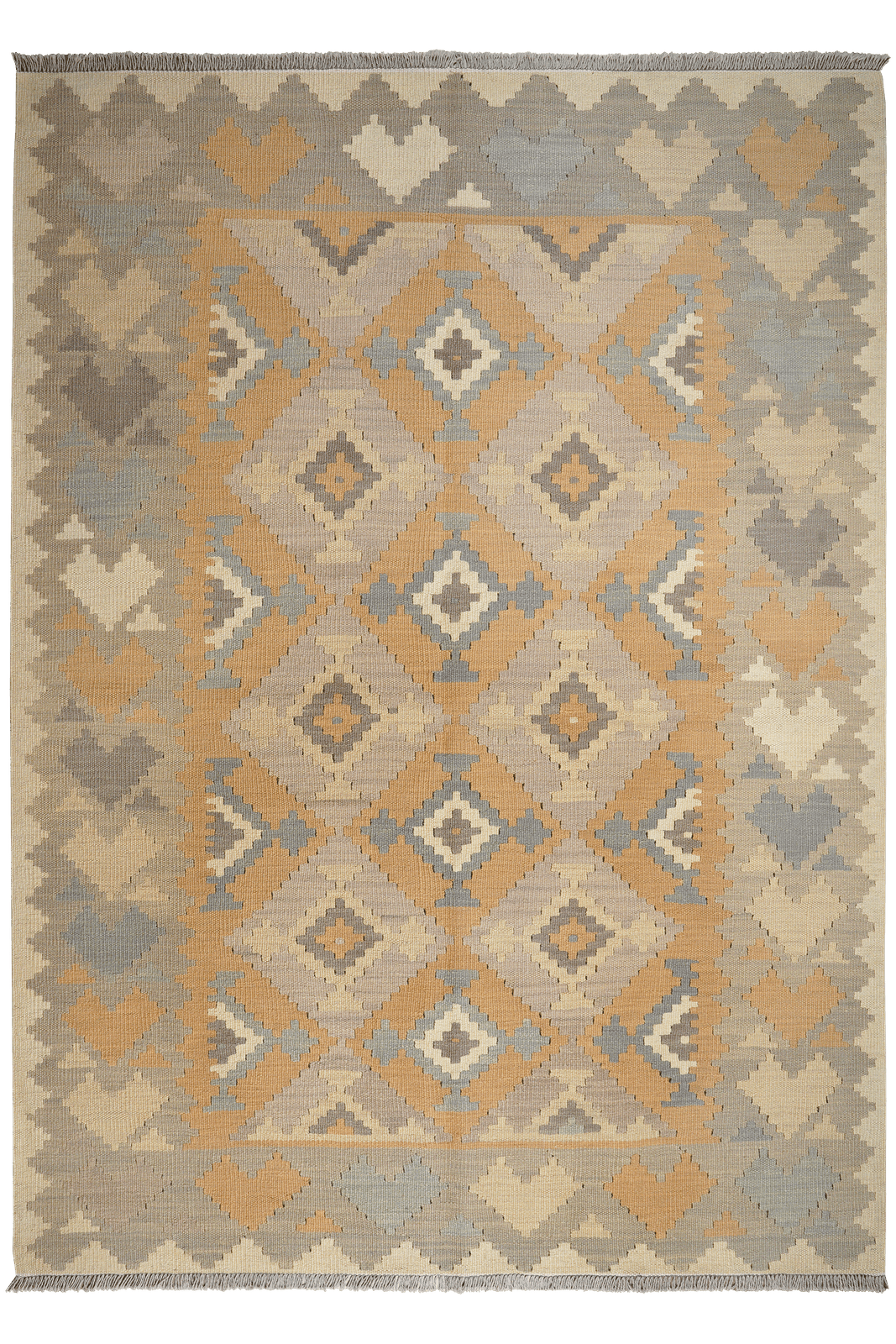 Kelim Gashgai — Handmade, 171x238 cm, Yellow, 100% Virgin Wool | Main view