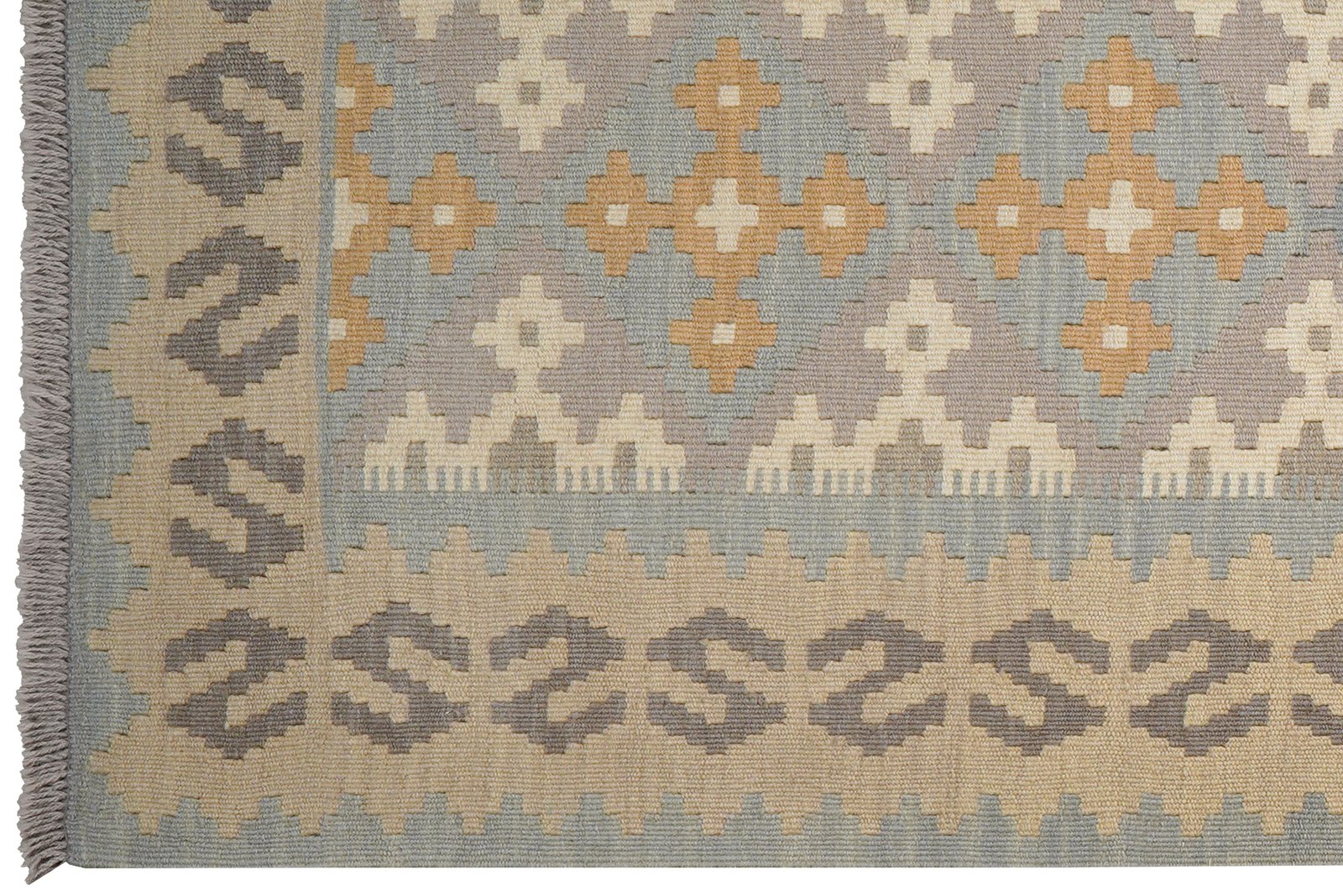 Kelim Gashgai — Handmade, 82x294 cm, Grey, 100% Virgin Wool | View 3