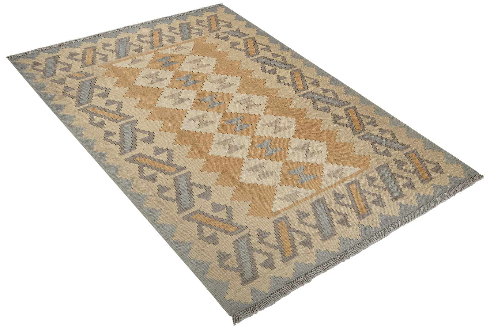 Kelim Gashgai — Handmade, 118x170 cm, Beige, 100% Virgin Wool | View 4