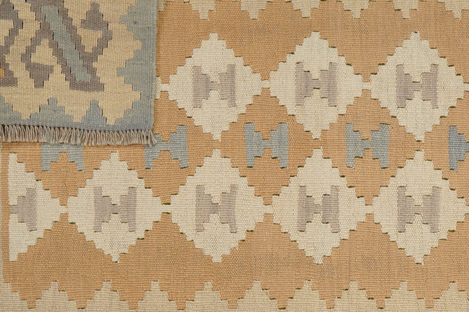 Kelim Gashgai — Handmade, 118x170 cm, Beige, 100% Virgin Wool | View 6