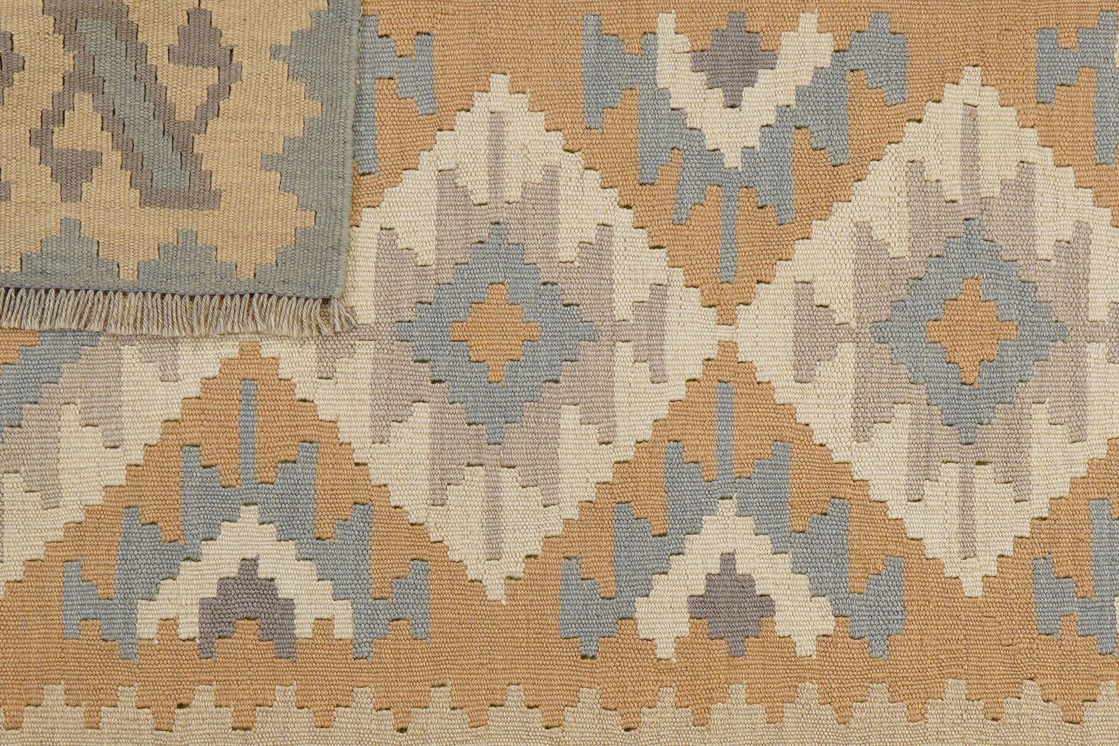 Kelim Gashgai — Handmade, 121x175 cm, Beige, 100% Virgin Wool | View 6