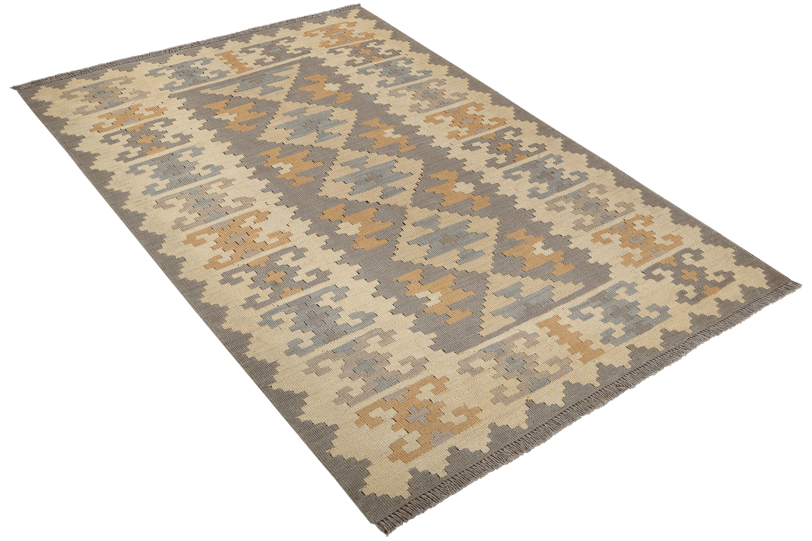 Kelim Gashgai — Handmade, 118x167 cm, Grey, 100% Virgin Wool | View 4