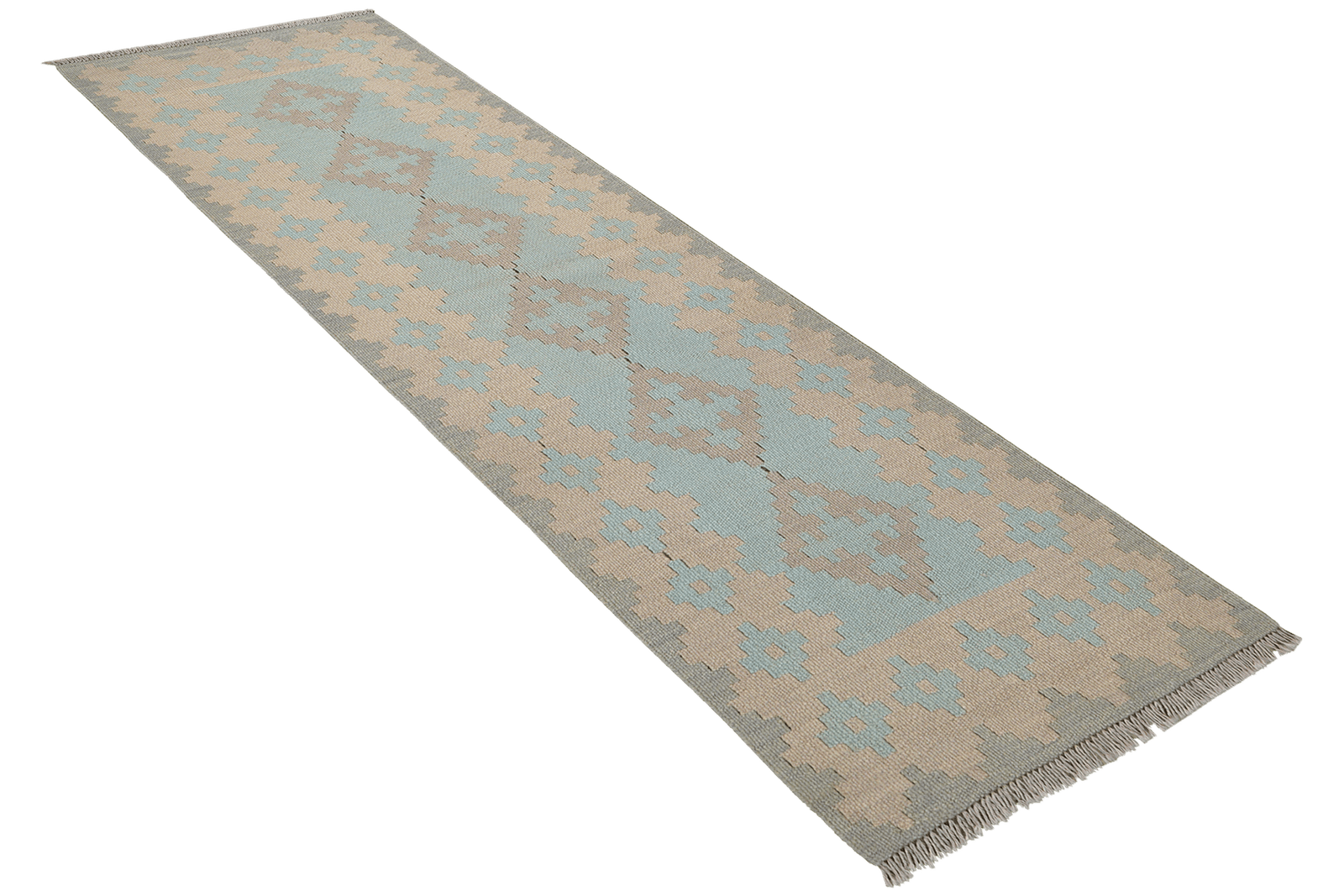 Kelim Gashgai — Handmade, 61x192 cm, Tuerkis, 100% Virgin Wool | View 4