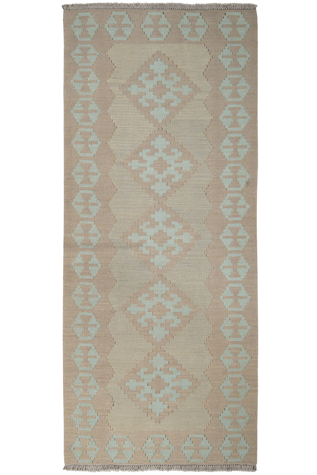 Kelim Gashgai — Handmade, 80x190 cm, Grey, 100% Virgin Wool | Main view