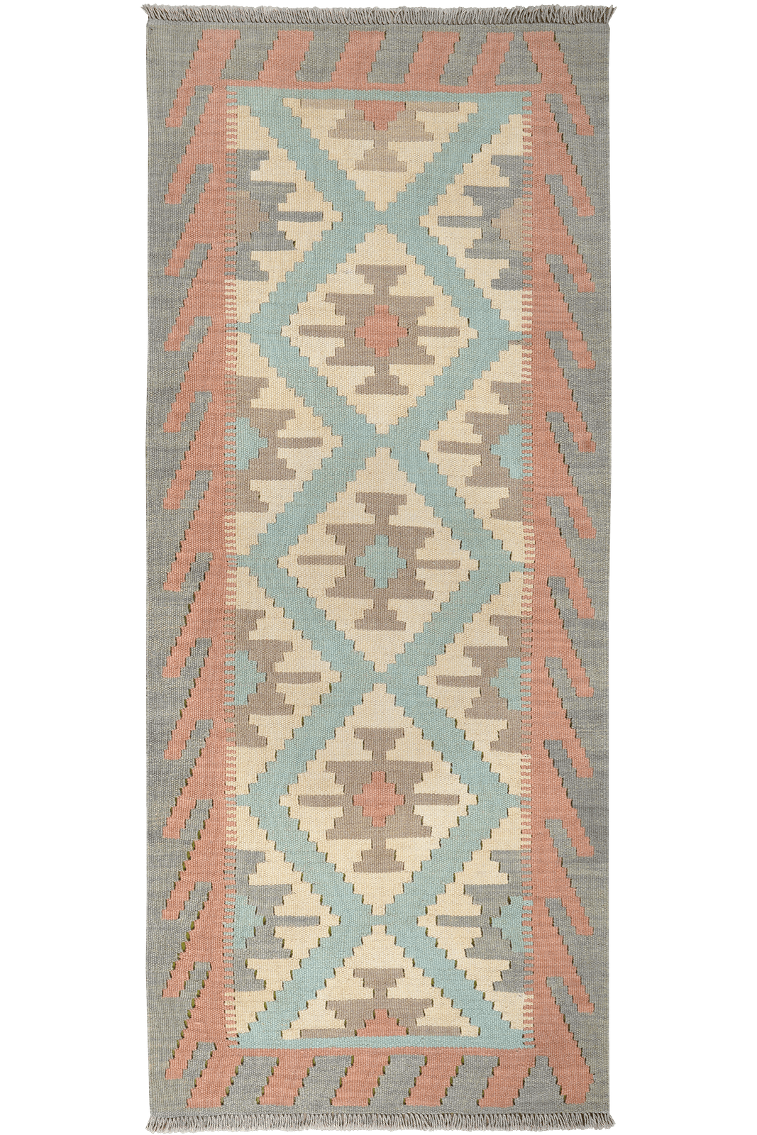 Kelim Gashgai — Handmade, 80x190 cm, Beige, 100% Virgin Wool | Main view