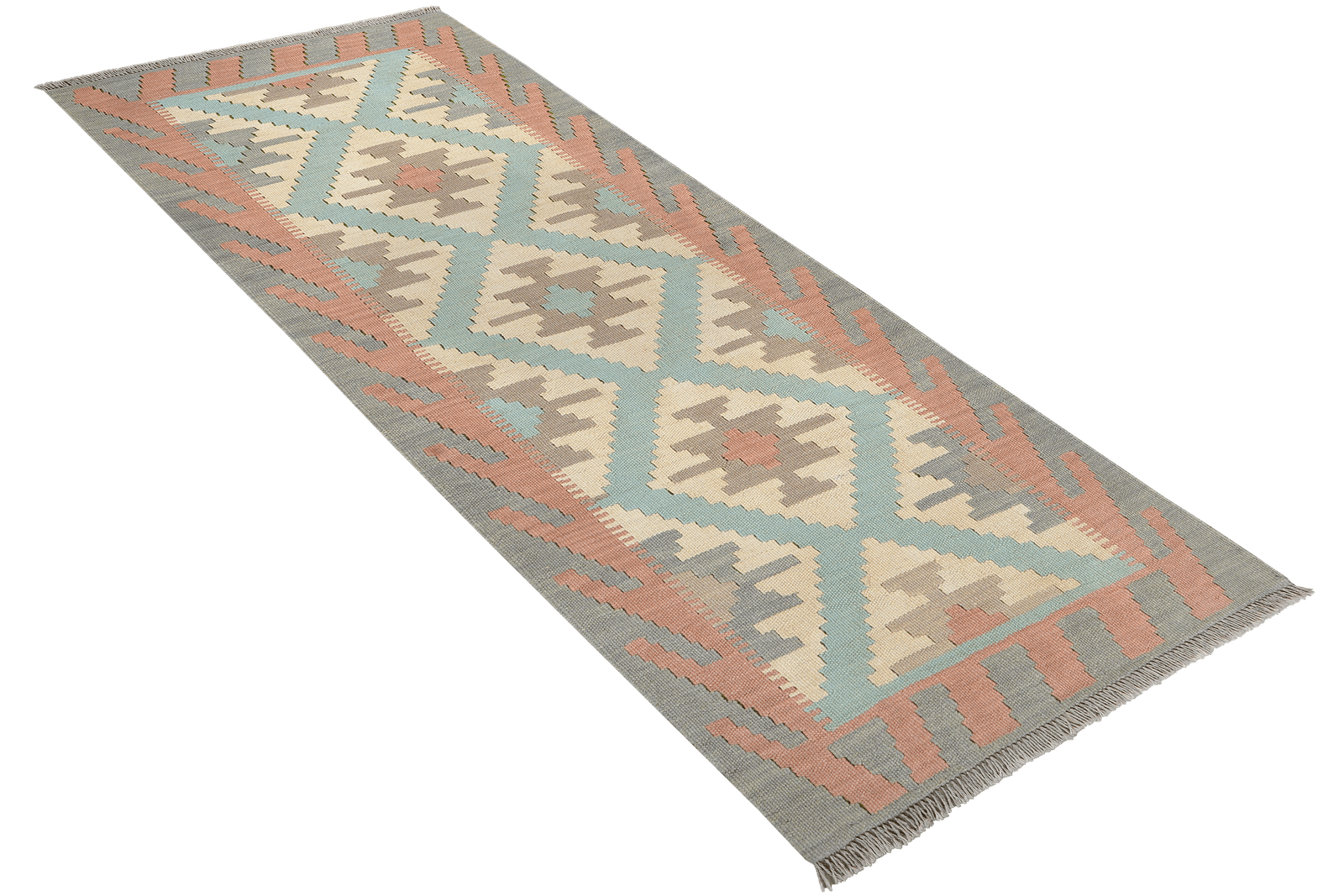 Kelim Gashgai — Handmade, 80x190 cm, Beige, 100% Virgin Wool | View 4